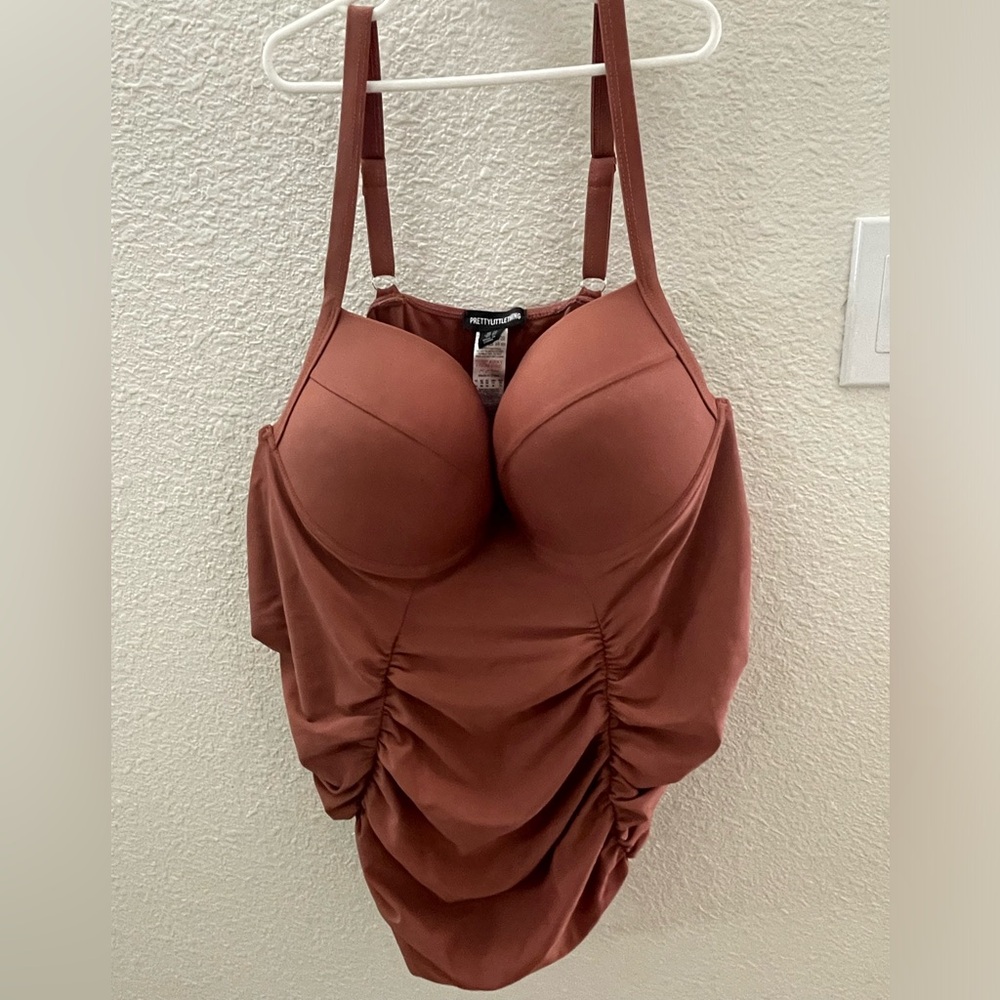 PrettyLittleThings Ruched One Piece in 26W